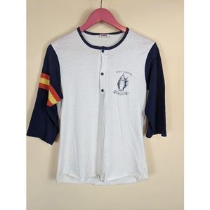 Vintage 1970s Busch Gardens The Old Country Raglan Henley T-shirt Enco Originals